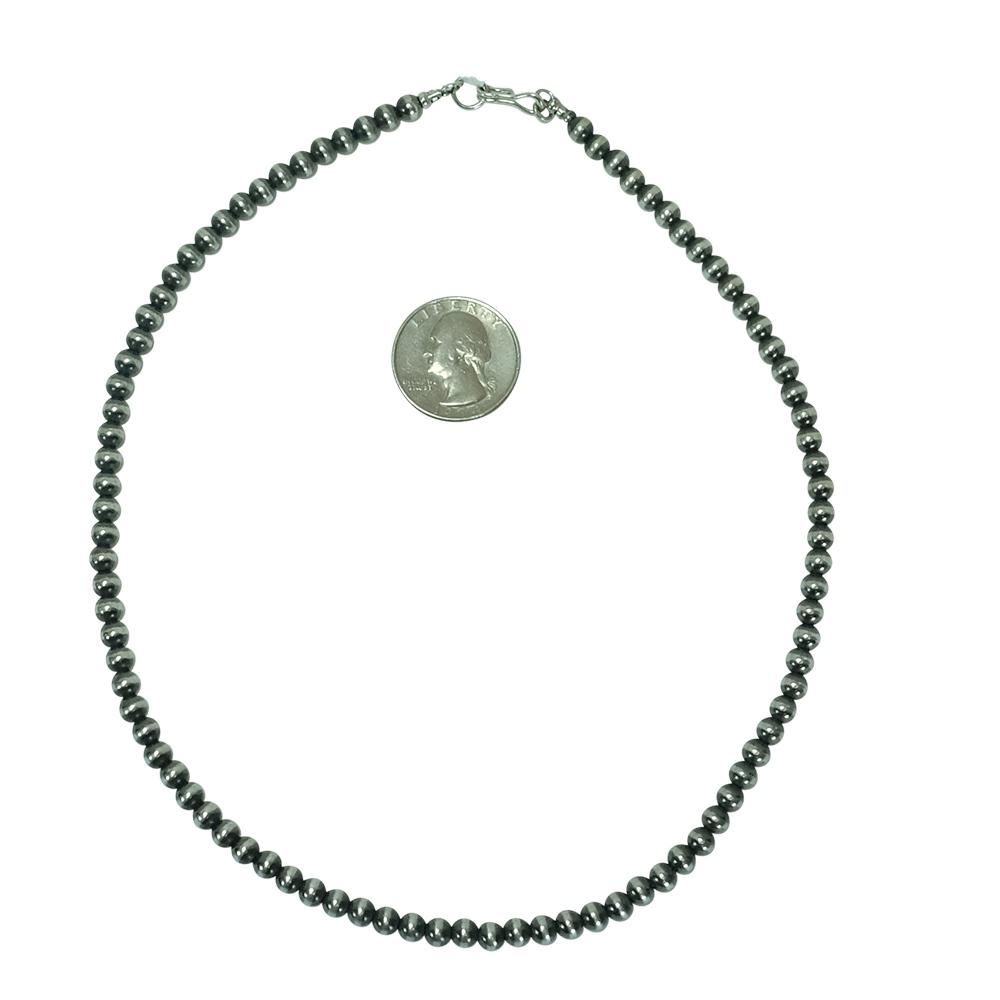 South Texas Tack Apparel Jewelry 18 Inch / Silver Navajo Pearl Necklace 5mm x 18inches