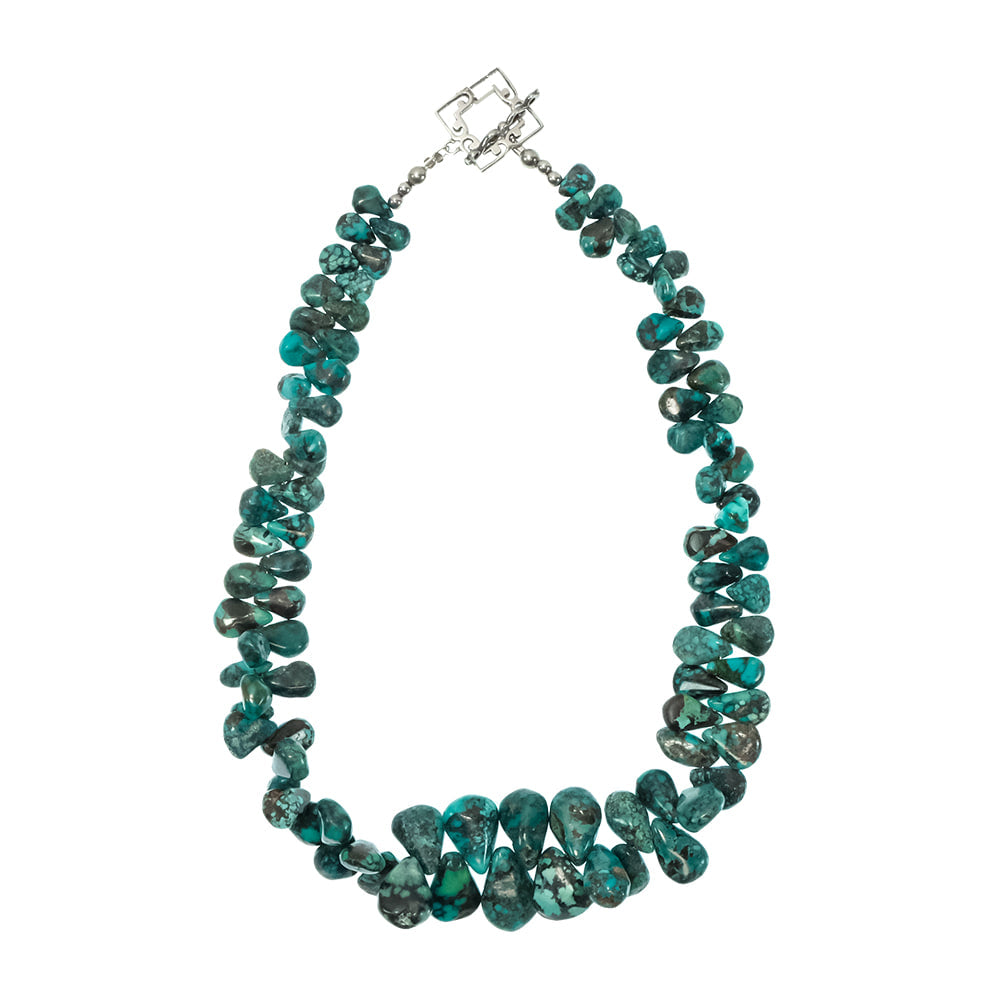 South Texas Tack Apparel Jewelry 18 Inch Vintage Spiderweb Turquoise and Sterling Silver Necklace