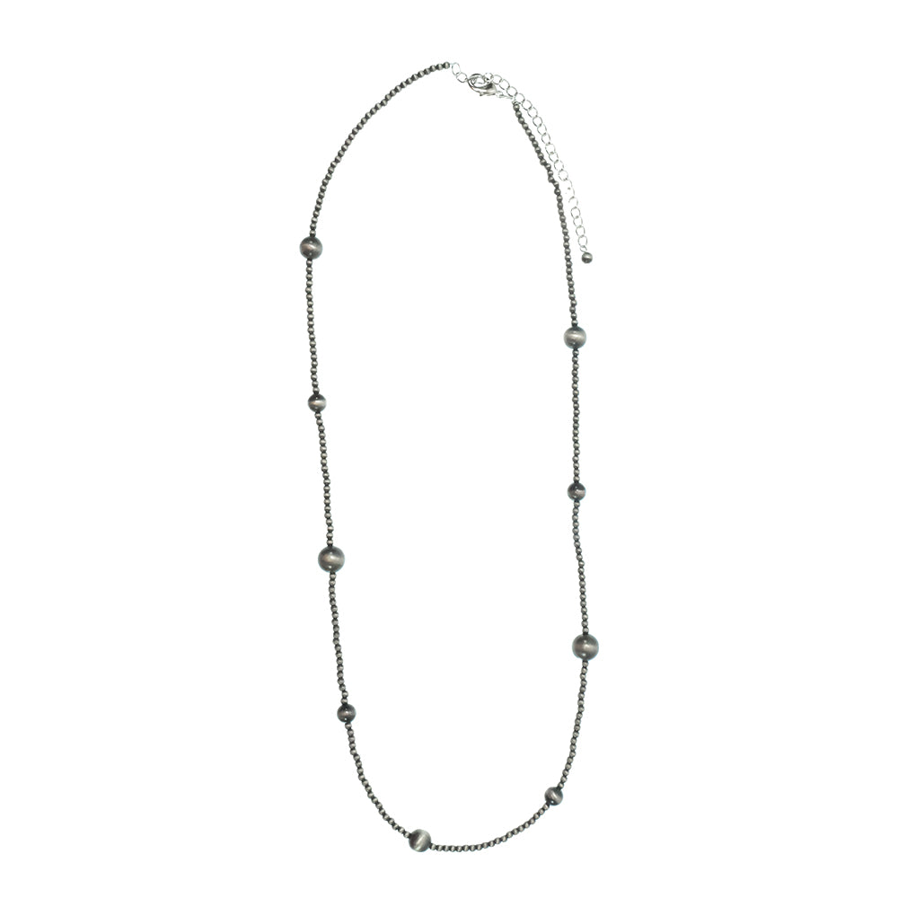 South Texas Tack Apparel Jewelry 34 Inch Faux Navajo Pearl Necklace Silver 34"