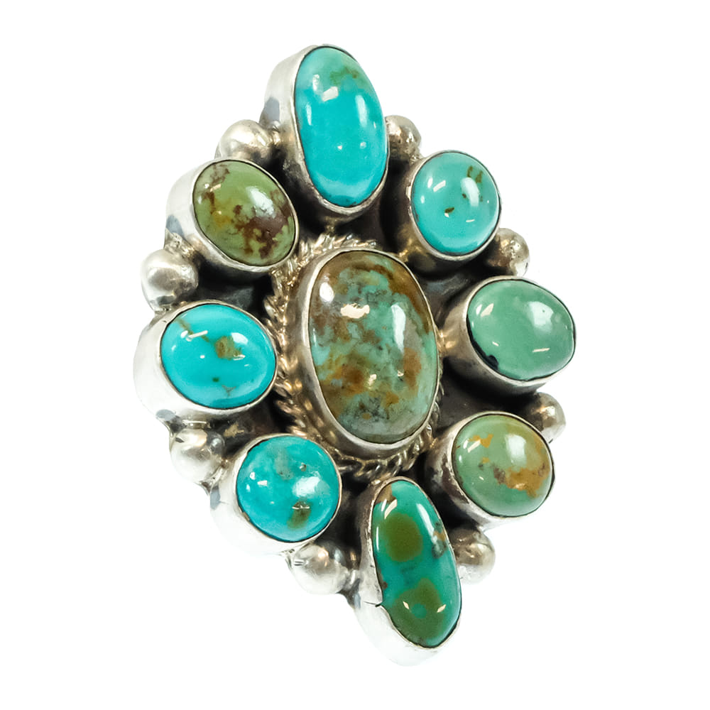 South Texas Tack Apparel Jewelry A.L. Native American Navajo Sterling Silver Kingman Turquoise Ring