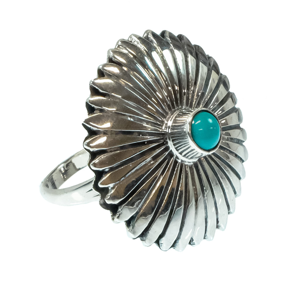 South Texas Tack Apparel Jewelry Alice R. Saunders Native American Navajo Sterling Silver Turquoise Ring
