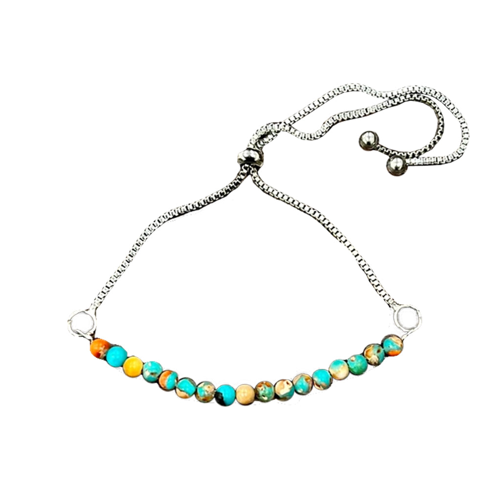 South Texas Tack Apparel Jewelry Brass Chain Gemstone Adjustable Bracelet