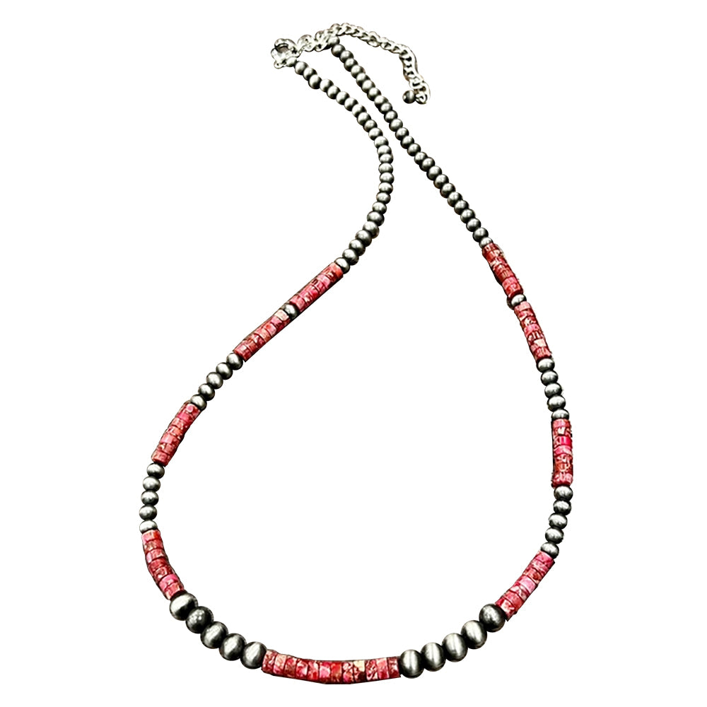 South Texas Tack Apparel Jewelry Faux Navajo and Red Gemstone Bead Necklace
