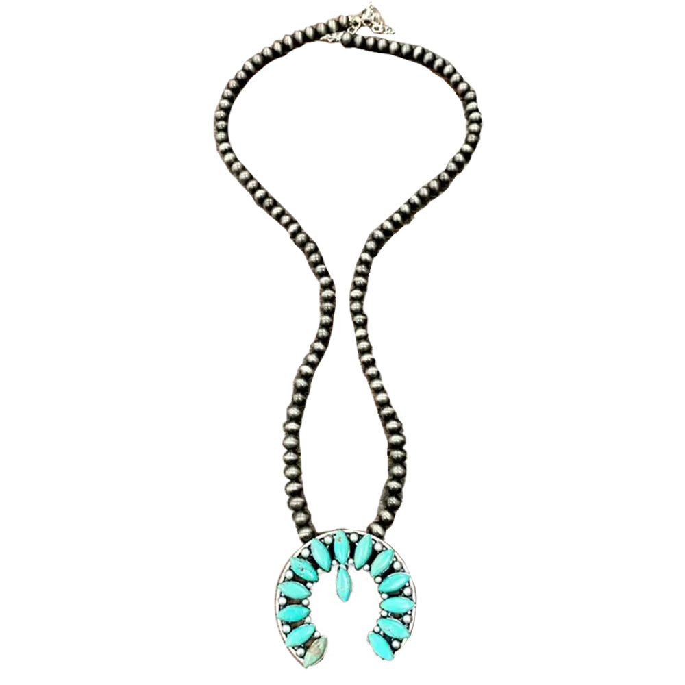 South Texas Tack Apparel Jewelry Faux Squash Naja Turquoise 30" Necklace