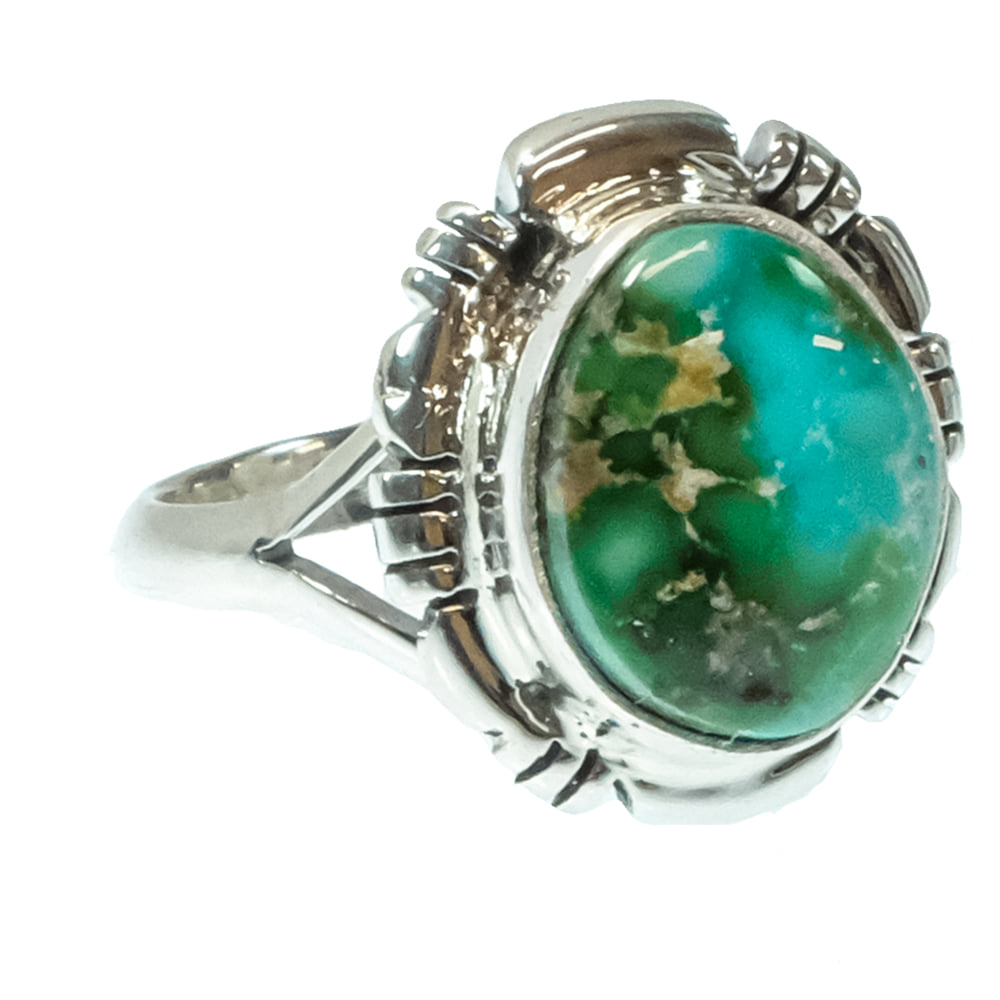 South Texas Tack Apparel Jewelry J.F. Native American Navajo Sterling Silver Sonora Gold Turquoise Ring