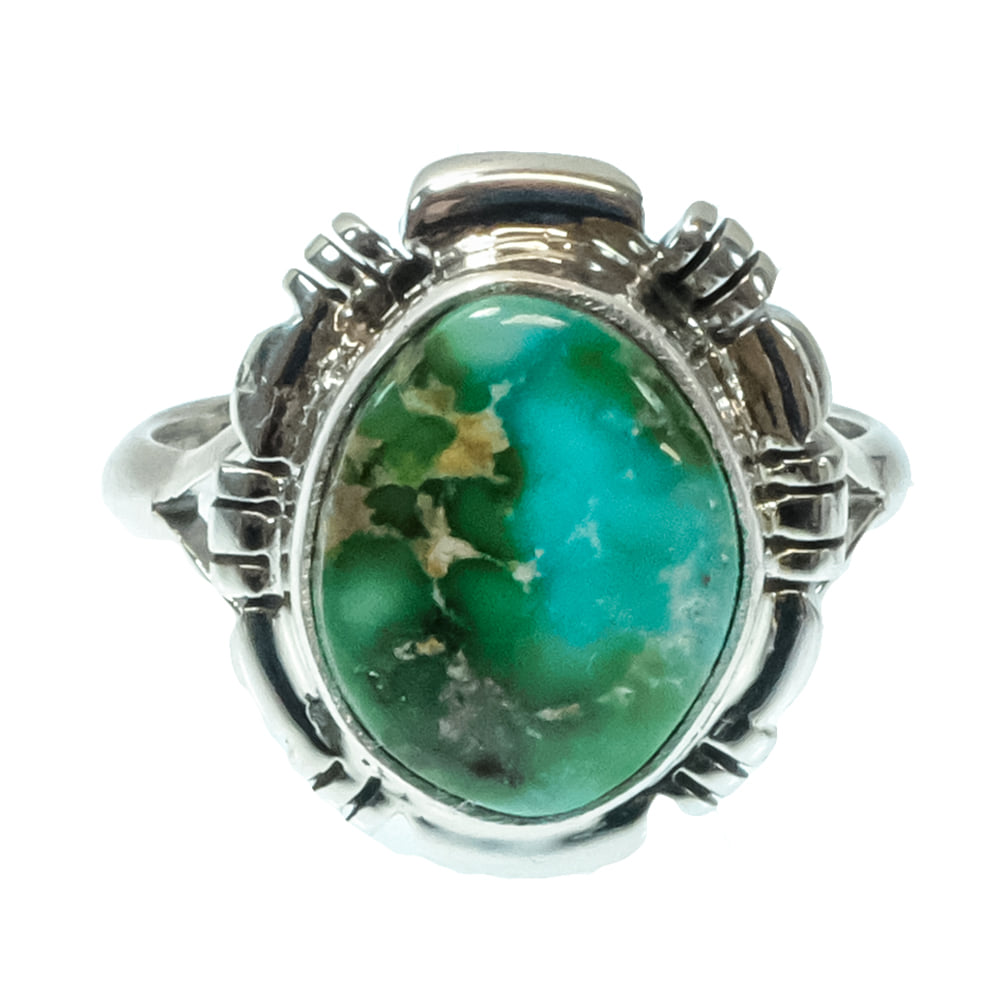South Texas Tack Apparel Jewelry J.F. Native American Navajo Sterling Silver Sonora Gold Turquoise Ring
