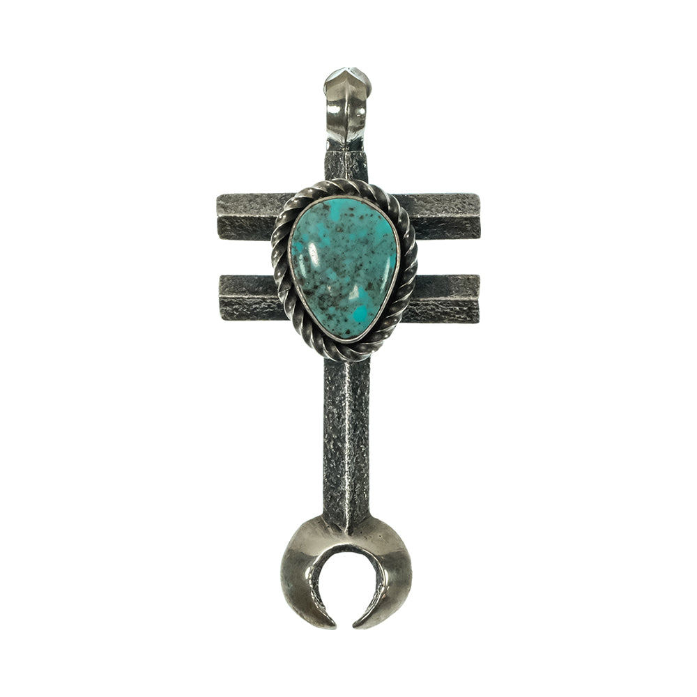 South Texas Tack Apparel Jewelry Kevin Yazzie Navajo Tufa Silver Cast Dragonfly Cross Pendant