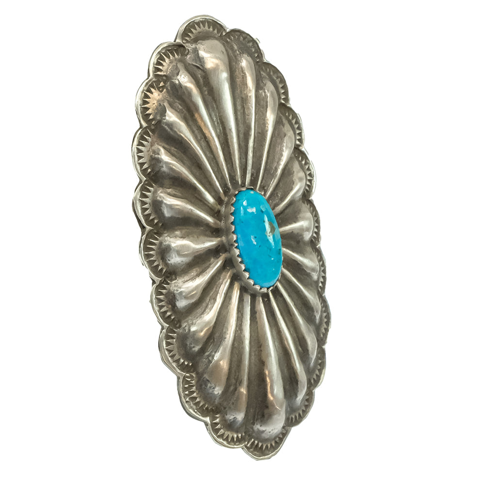 South Texas Tack Apparel Jewelry Mark RL Turquoise And Silver Concho Ring