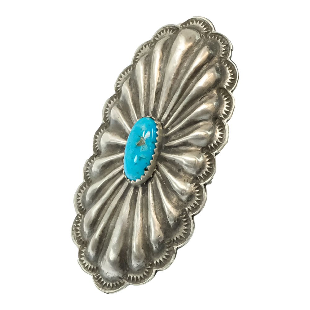 South Texas Tack Apparel Jewelry Mark RL Turquoise And Silver Concho Ring