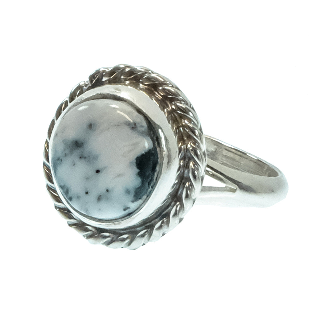 South Texas Tack Apparel Jewelry N.J. Native American Navajo Sterling Silver White Buffalo Ring