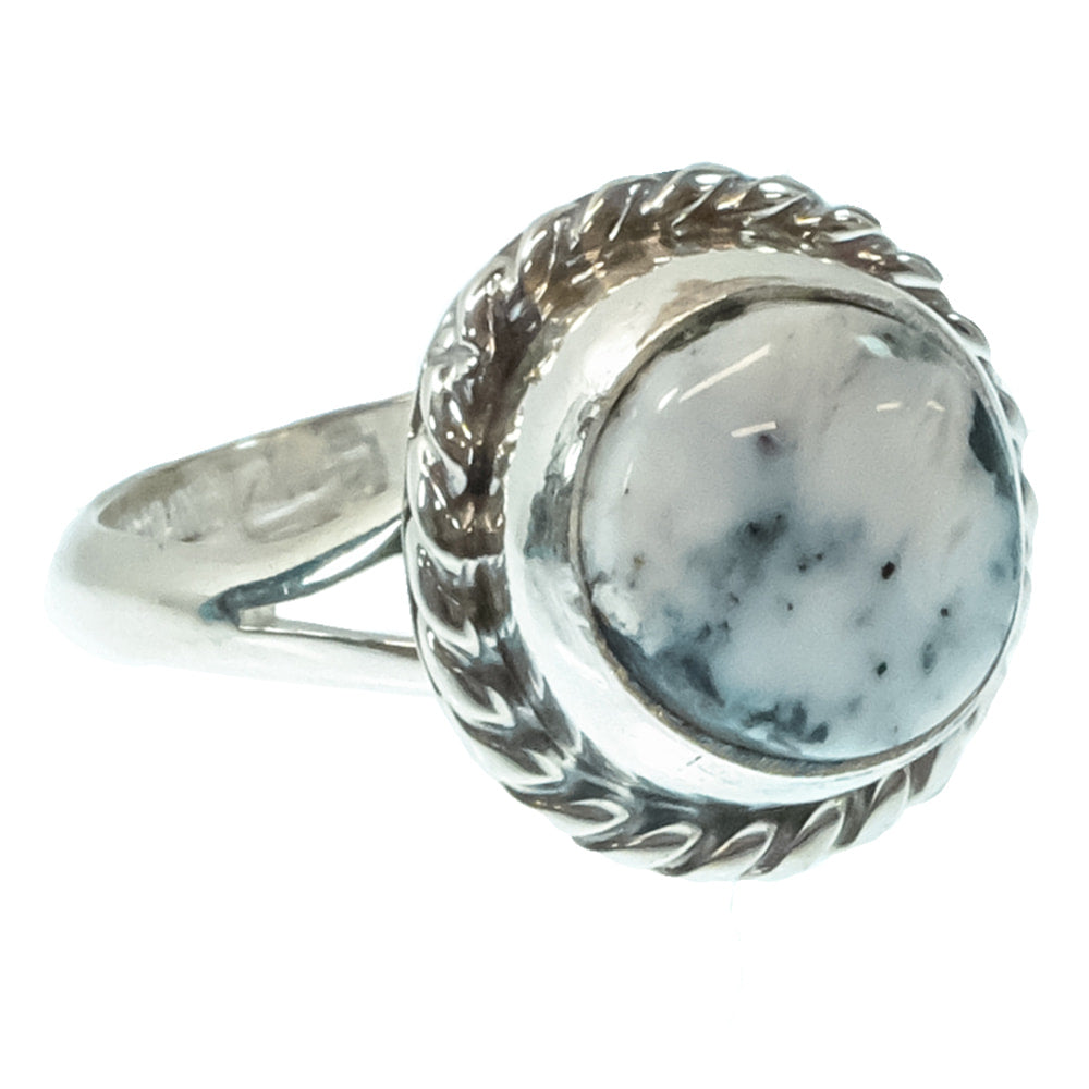 South Texas Tack Apparel Jewelry N.J. Native American Navajo Sterling Silver White Buffalo Ring