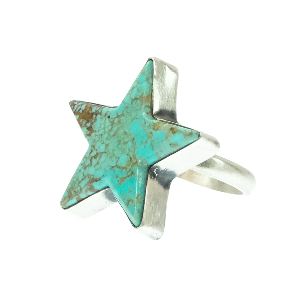 South Texas Tack Apparel Jewelry Native American Navajo Star Sterling Silver Turquoise Ring