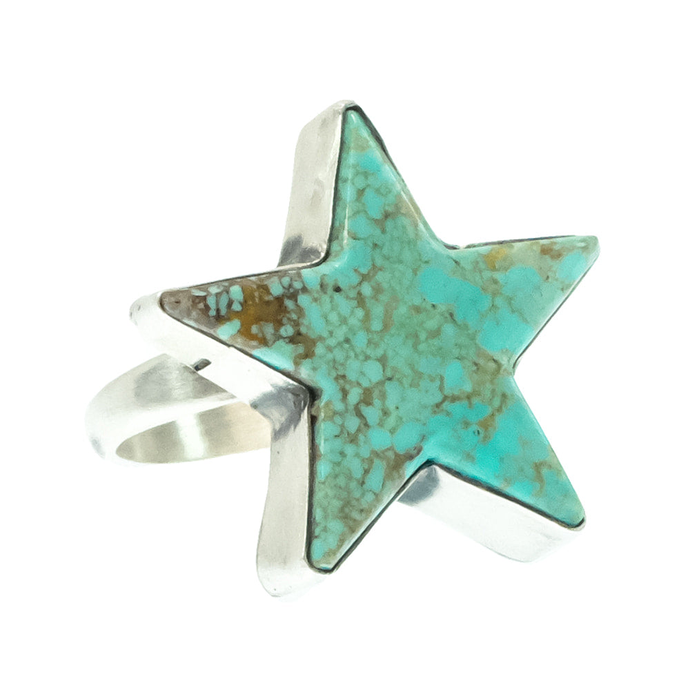 South Texas Tack Apparel Jewelry Native American Navajo Star Sterling Silver Turquoise Ring