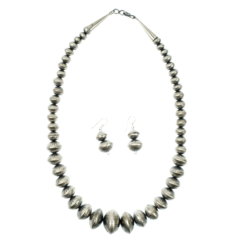 South Texas Tack Apparel Jewelry Navajo Tysha Aparicio Silver Necklace and Earring Set