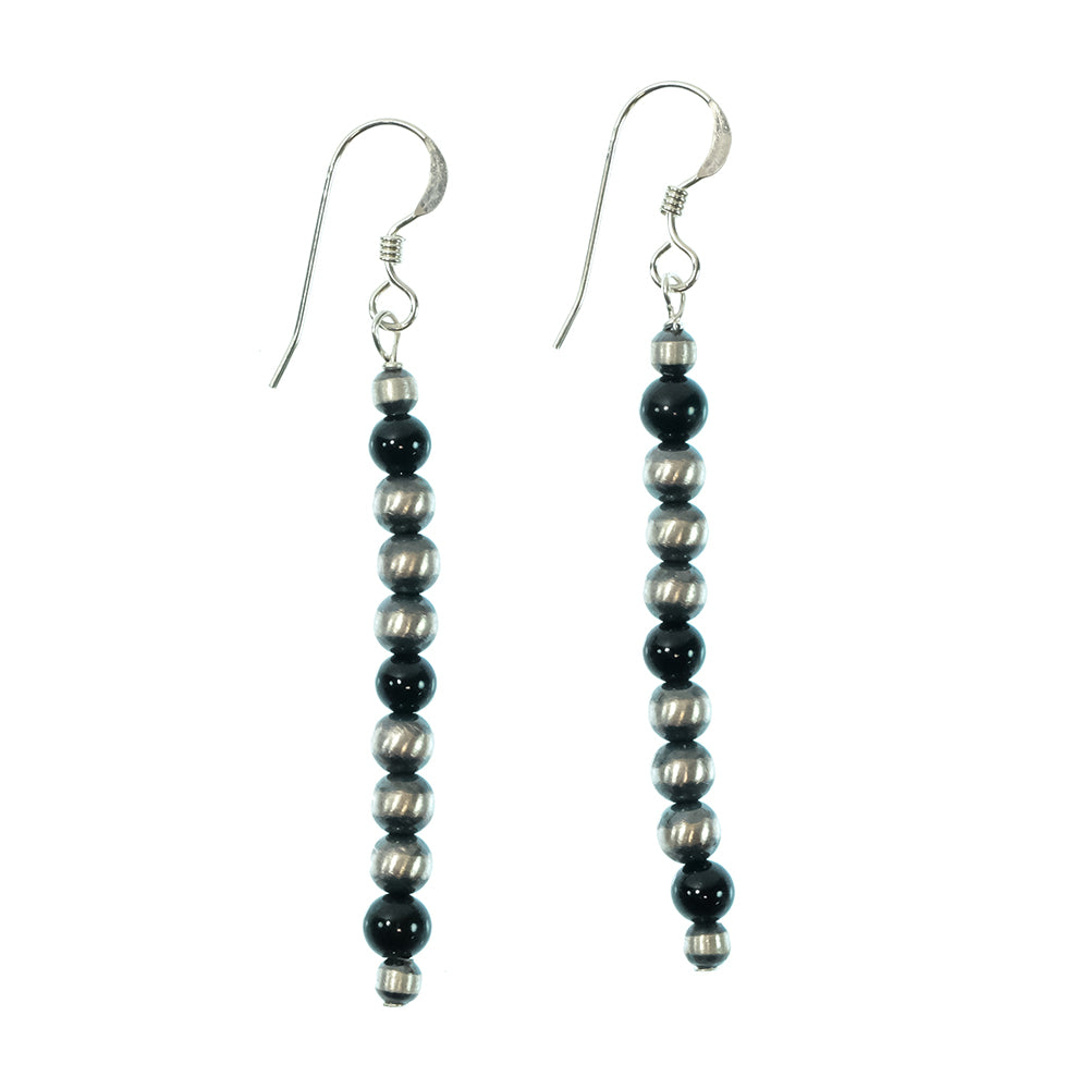 South Texas Tack Apparel Jewelry Onyx Oxidized Beaded Drop Earrings