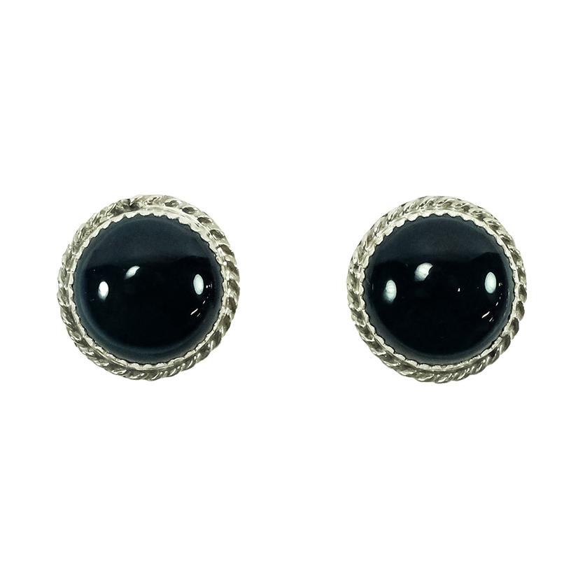 South Texas Tack Apparel Jewelry Onyx South Texas Tack Onyx with Rope Edge Stud Earrings