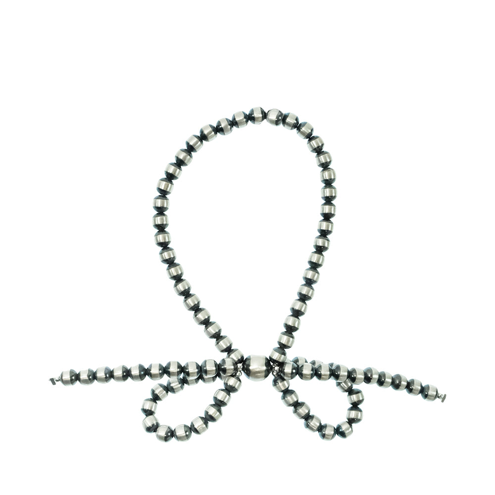 South Texas Tack Apparel Jewelry Oxidized Bead Silver Bow Bracelet