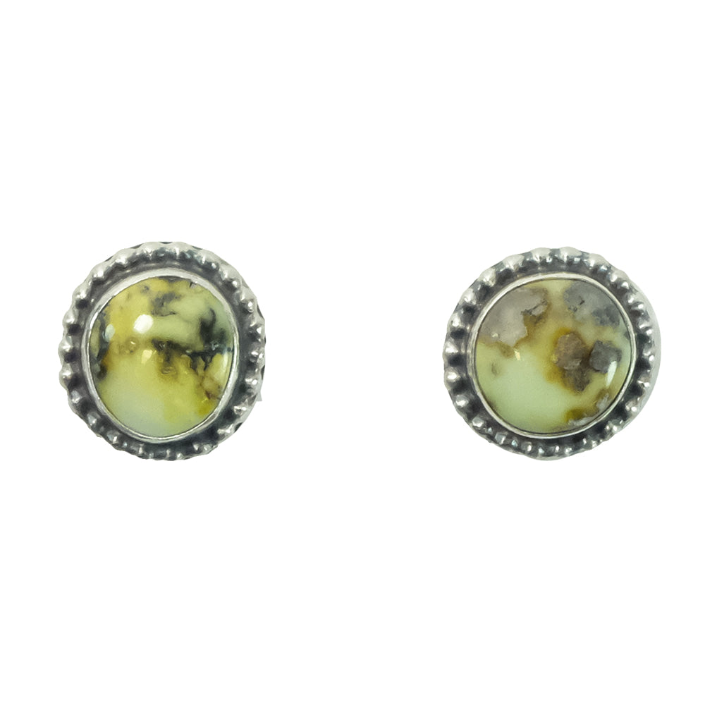 South Texas Tack Apparel Jewelry Palomino Turquoise L.B. Palomino Turquoise Round Studs With Sterling Silver Dot Border