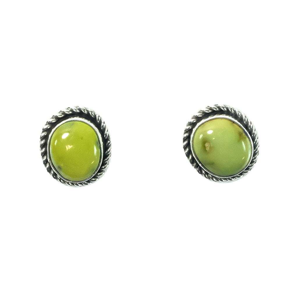 South Texas Tack Apparel Jewelry Palomino Turquoise Sterling Silver And Palomino Turquoise Round Studs With Rope Border