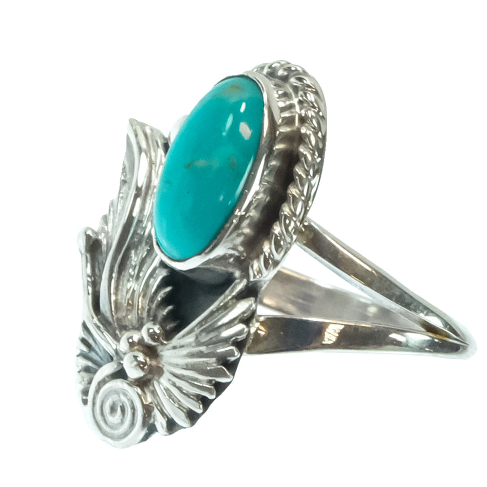 South Texas Tack Apparel Jewelry Robert Martinez Turquoise Oval Native American Navajo Sterling Silver Ring