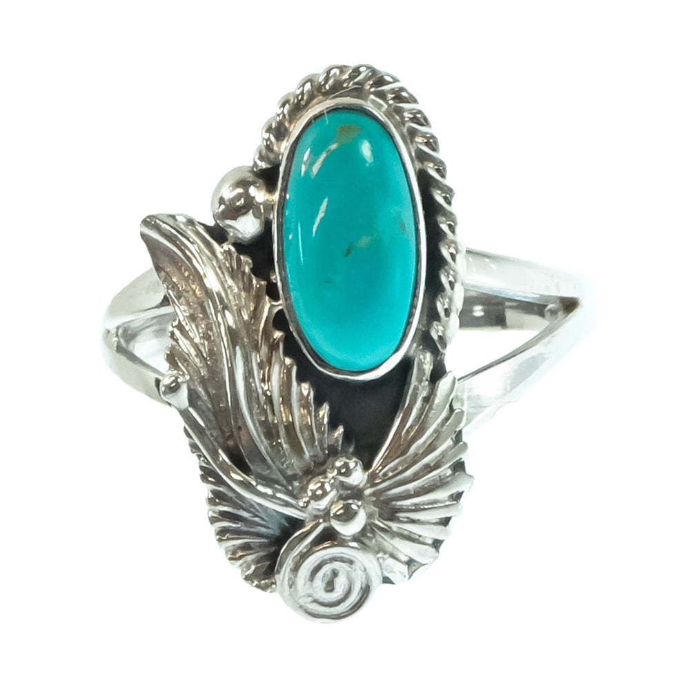 South Texas Tack Apparel Jewelry Robert Martinez Turquoise Oval Native American Navajo Sterling Silver Ring