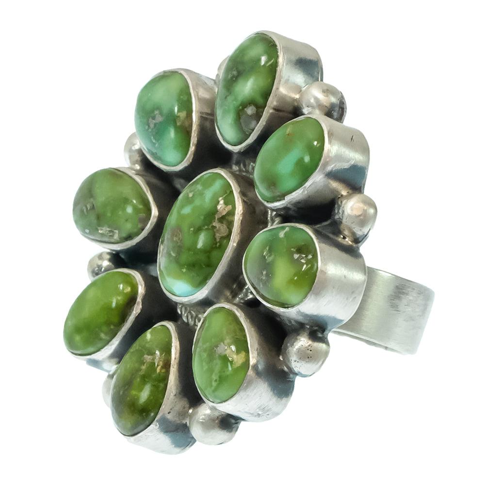 South Texas Tack Apparel Jewelry S.H. Native American Navajo Sterling Silver Sonora Gold Turquoise Ring