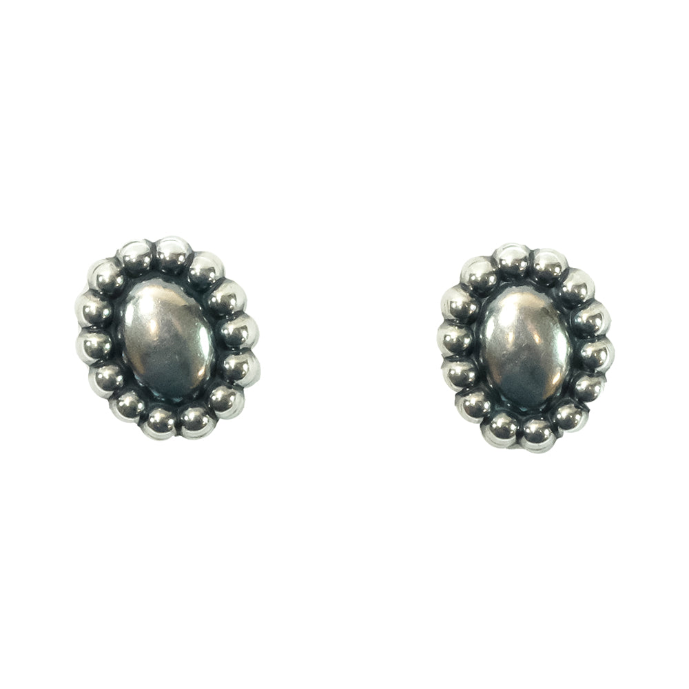 South Texas Tack Apparel Jewelry Silver Oval Silver Earrings