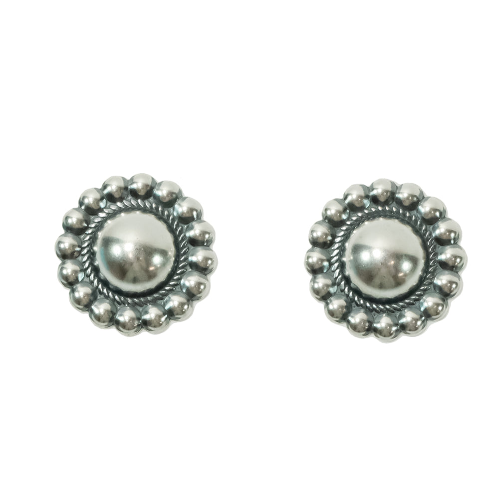 South Texas Tack Apparel Jewelry Silver Rope and Dot Border Stud Earrings