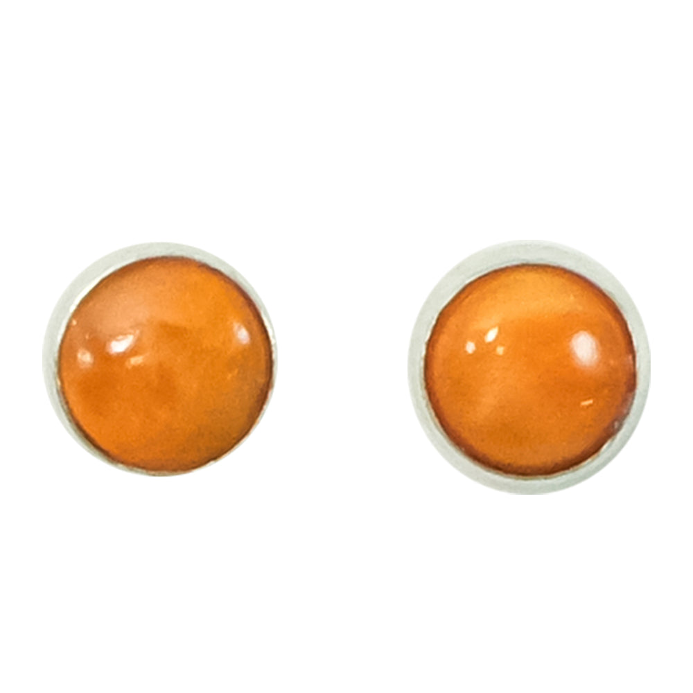 South Texas Tack Apparel Jewelry Spiny Oyster Spiny Silver and Orange Oyster Stud Earrings