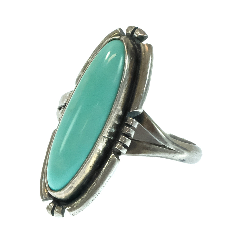 South Texas Tack Apparel Jewelry T.S. Sterling Silver And Turquoise Ring