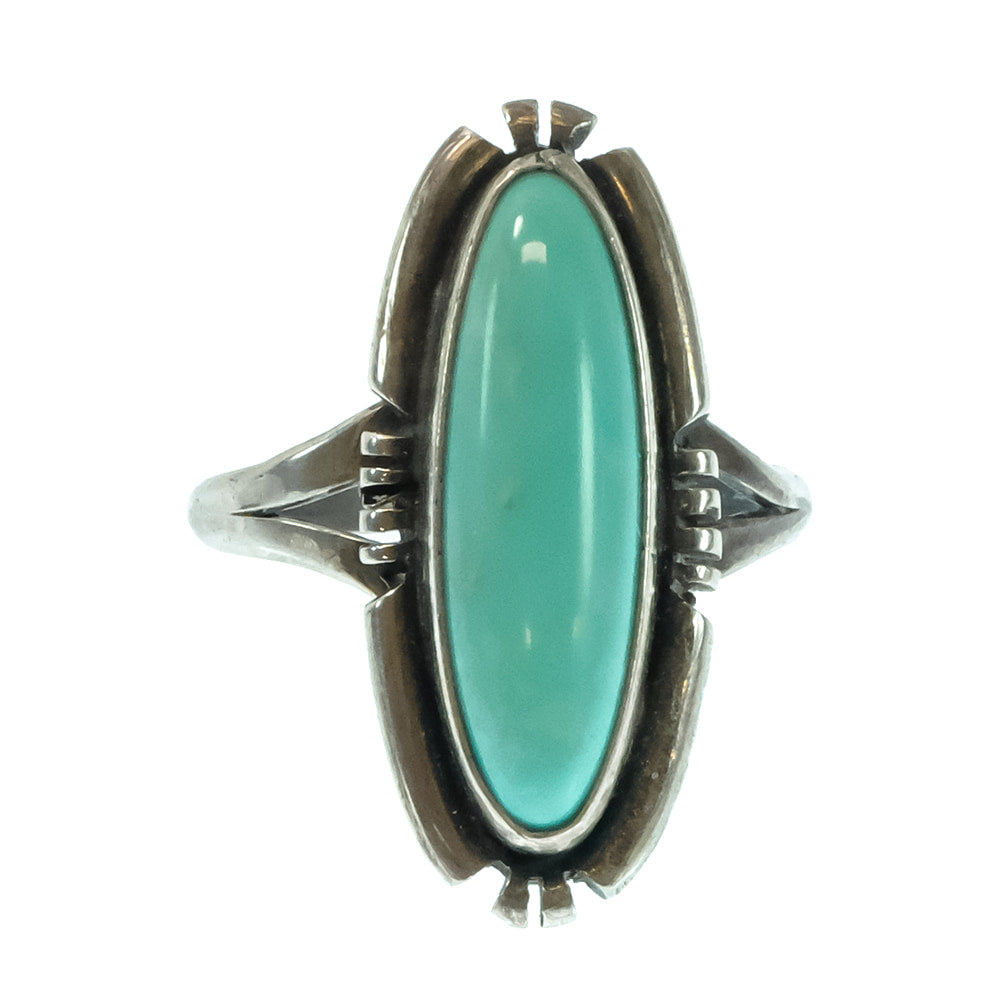 South Texas Tack Apparel Jewelry T.S. Sterling Silver And Turquoise Ring