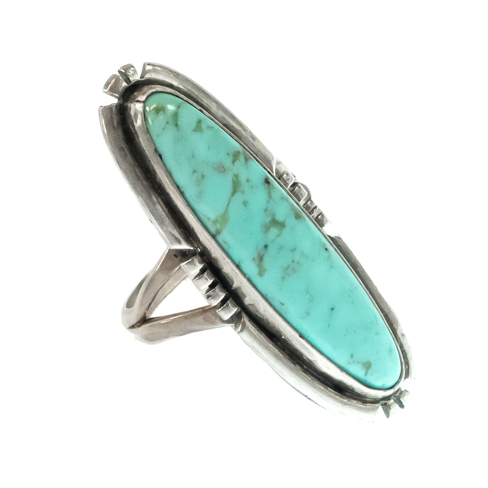 South Texas Tack Apparel Jewelry T.S. Sterling Silver and Turquoise Ring Size 7