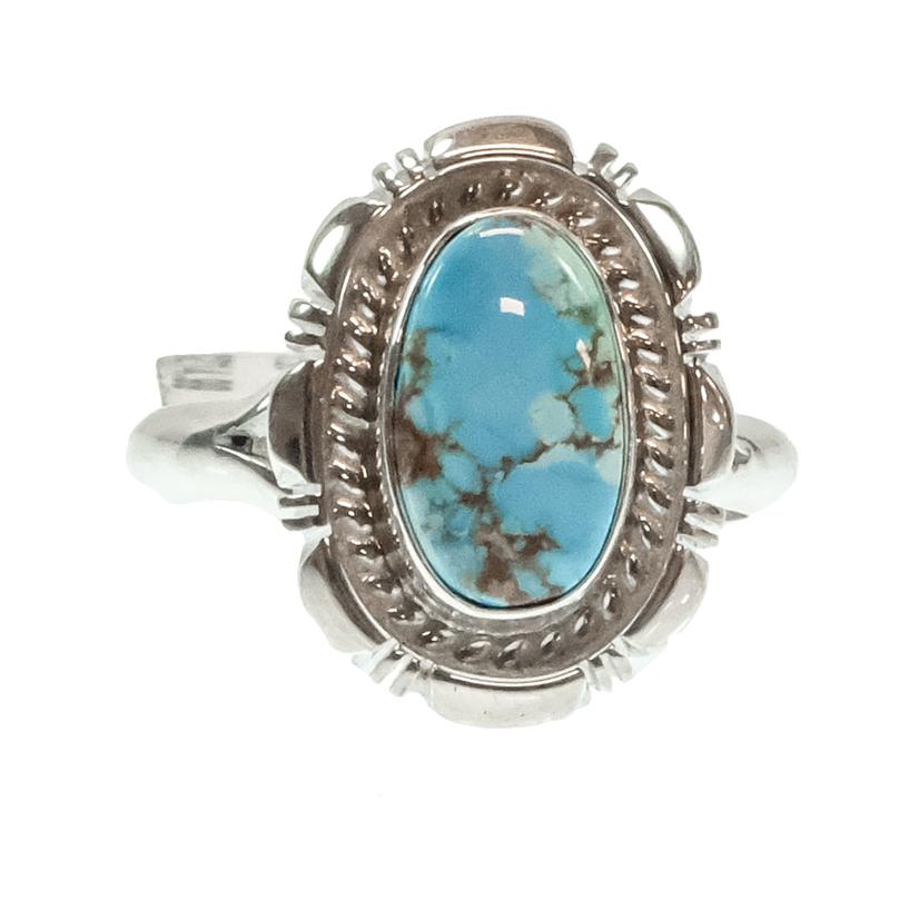 South Texas Tack Apparel Jewelry Turquoise / 8.25 T.F. Native American Navajo Sterling Silver Golden Hills Turquoise Ring