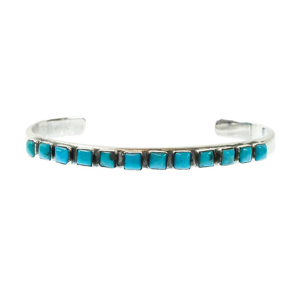 South Texas Tack Apparel Jewelry Turquoise Bobby Platero Native American Navajo Sterling Silver Turquoise Cuff