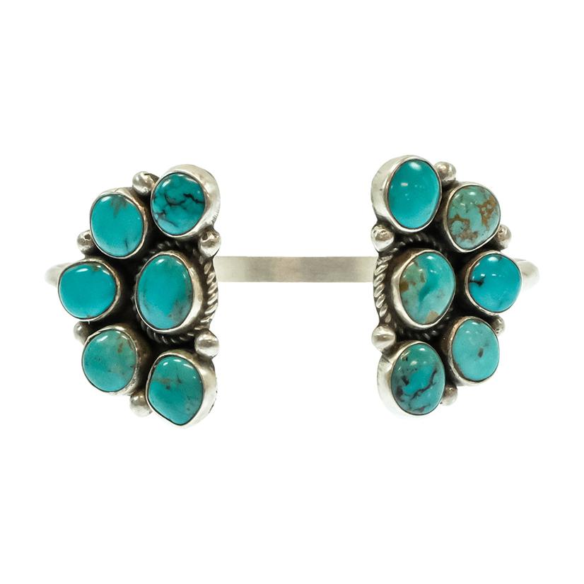 South Texas Tack Apparel Jewelry Turquoise/Silver Geraldine James Native American Navajo Sterling Silver Kingman Turquoise Cuff