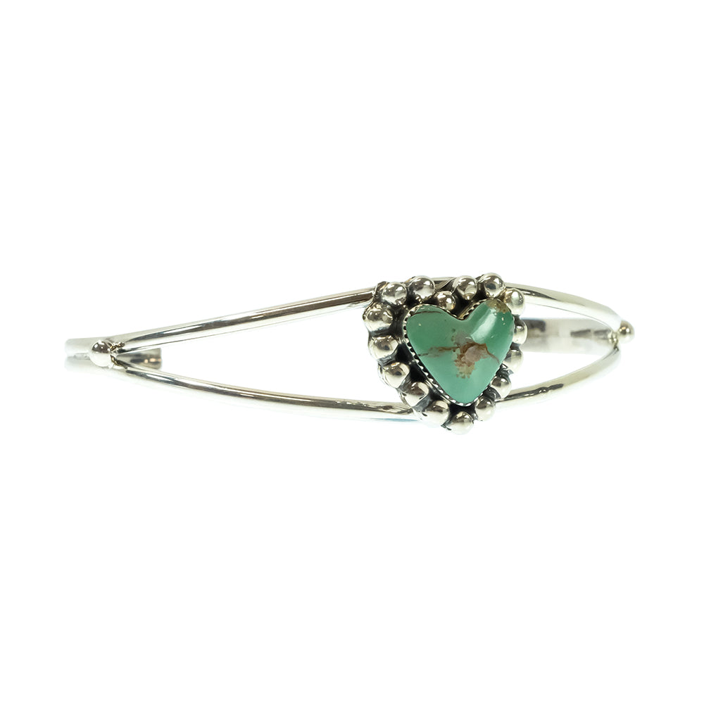 South Texas Tack Apparel Jewelry Turquoise Sonyei Coho Native American Navajo Sterling Silver Turquoise Heart Cuff Bracelet