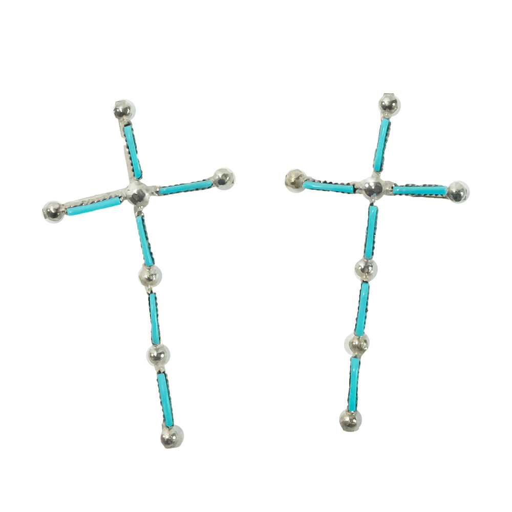 South Texas Tack Apparel Jewelry Turquoise Turquoise Cross Earrings