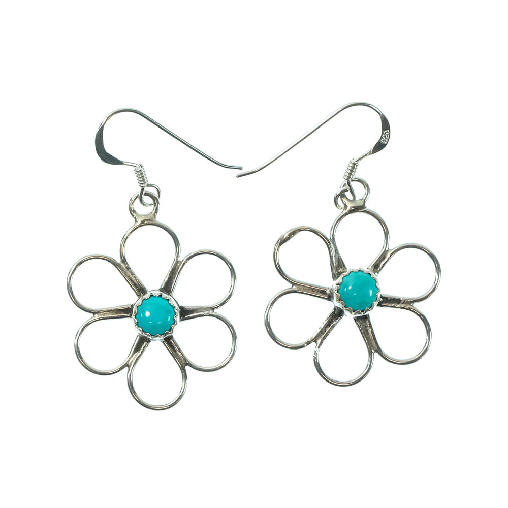 South Texas Tack Apparel Jewelry Turquoise Turquoise Stone Dangle Earring 1"