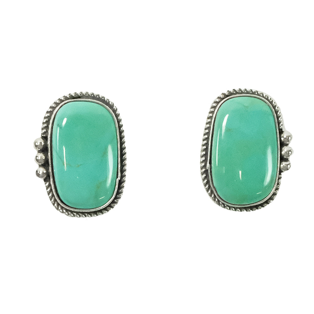 South Texas Tack Apparel Jewelry Turquoise Turquoise Stud Earrings with 3 Silver Dots
