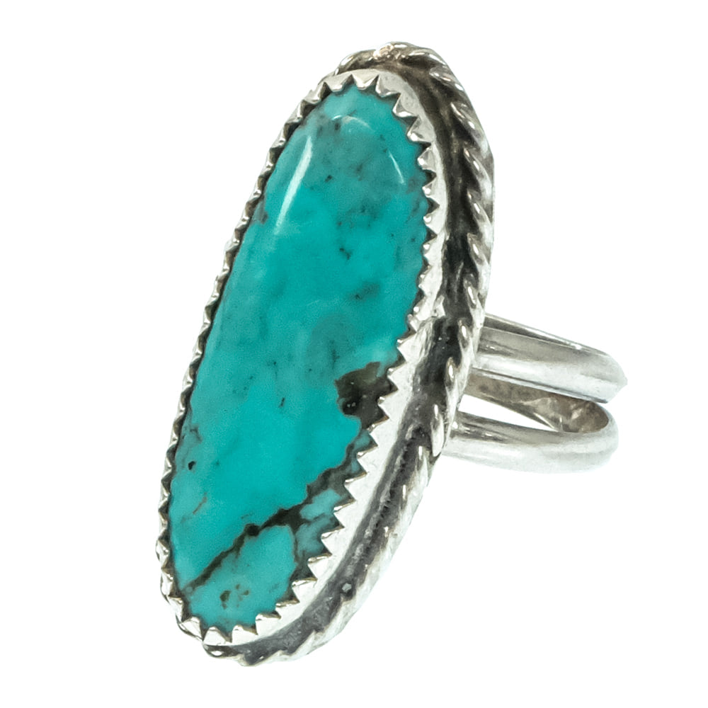 South Texas Tack Apparel Jewelry Vintage Navajo Turquoise Sterling Open Band Ring