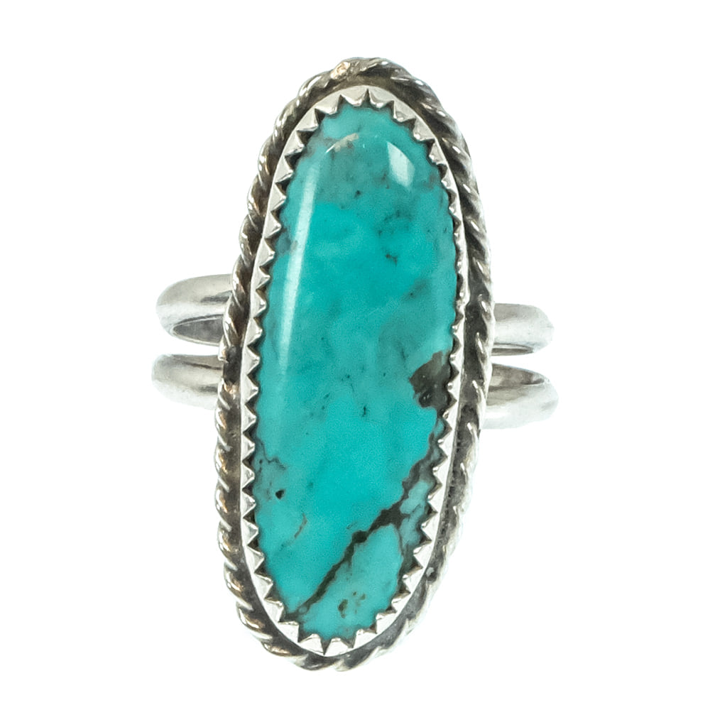 South Texas Tack Apparel Jewelry Vintage Navajo Turquoise Sterling Open Band Ring