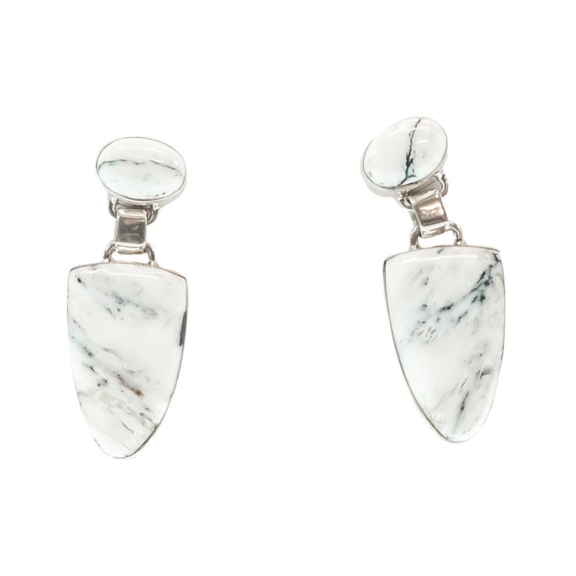 South Texas Tack Apparel Jewelry White South Texas Tack White Buffalo Silver And White Earring