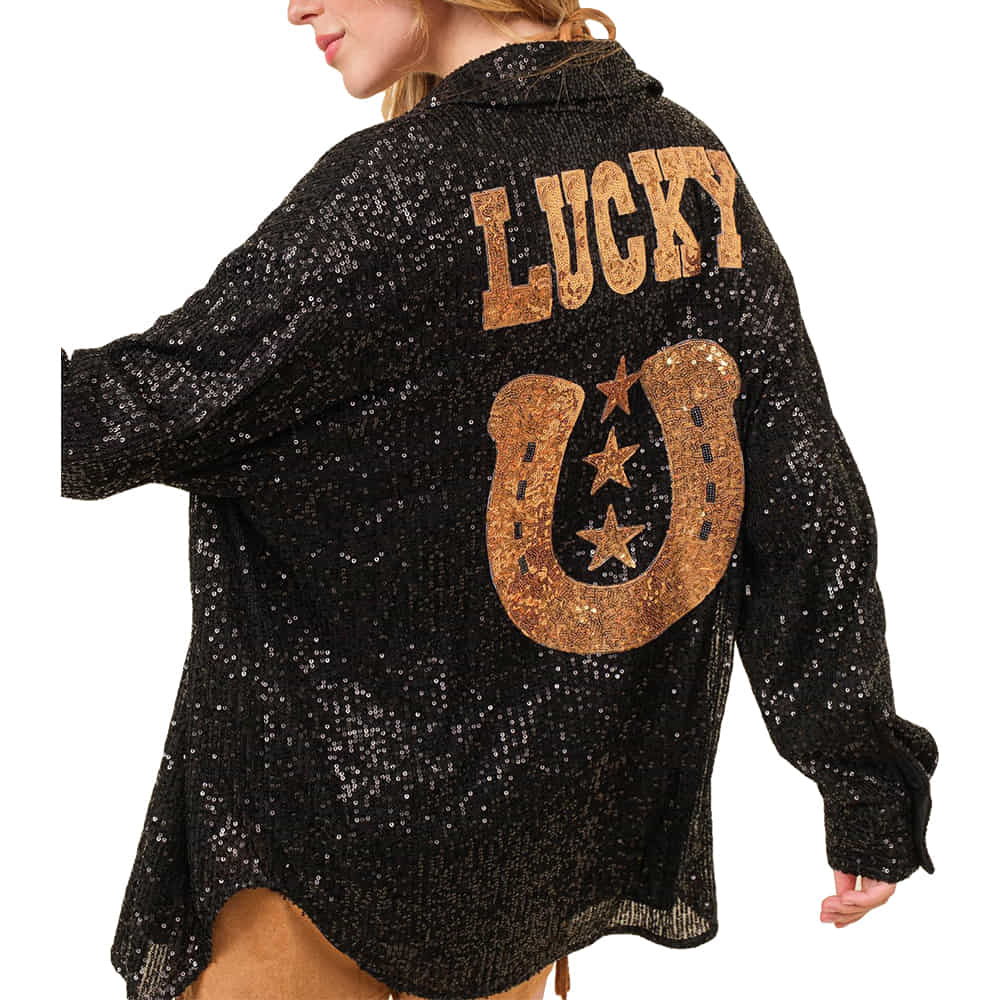 South Texas Tack Apparel LUCKY Letter Print Top