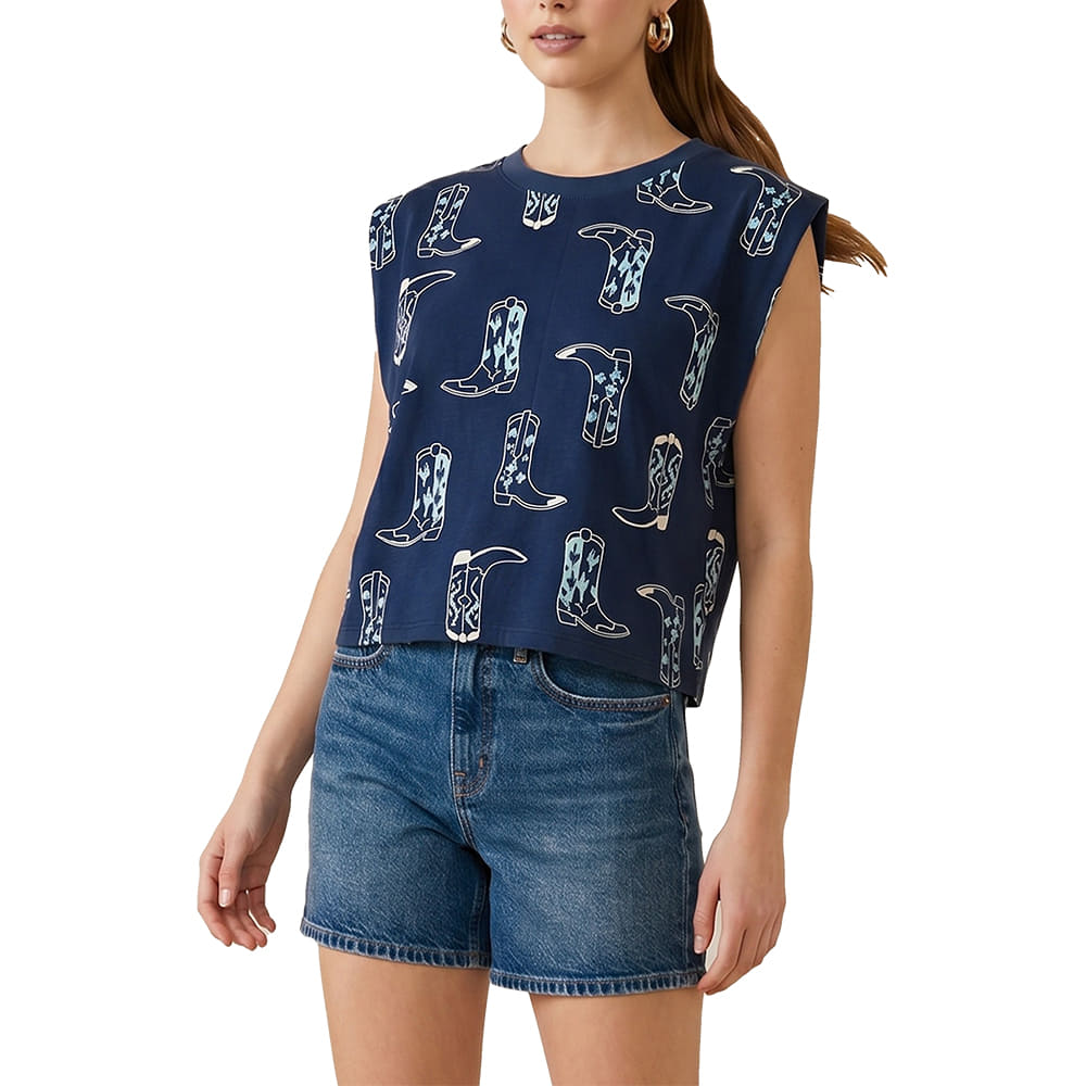 South Texas Tack Apparel Navy Crew Neck Short Sleeve