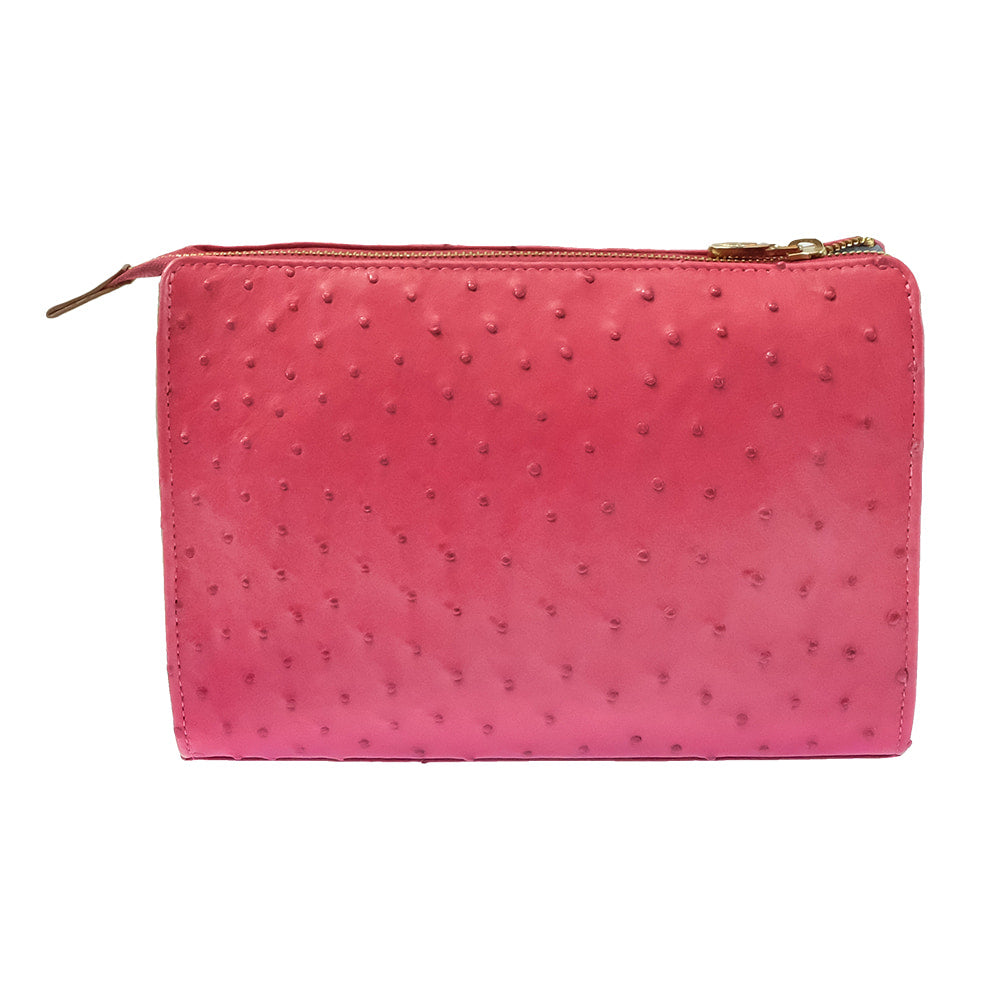 South Texas Tack Apparel Other South Texas Tack Juno Full Quill Pink Ostrich with Gold Cowhide Crossbody Purse