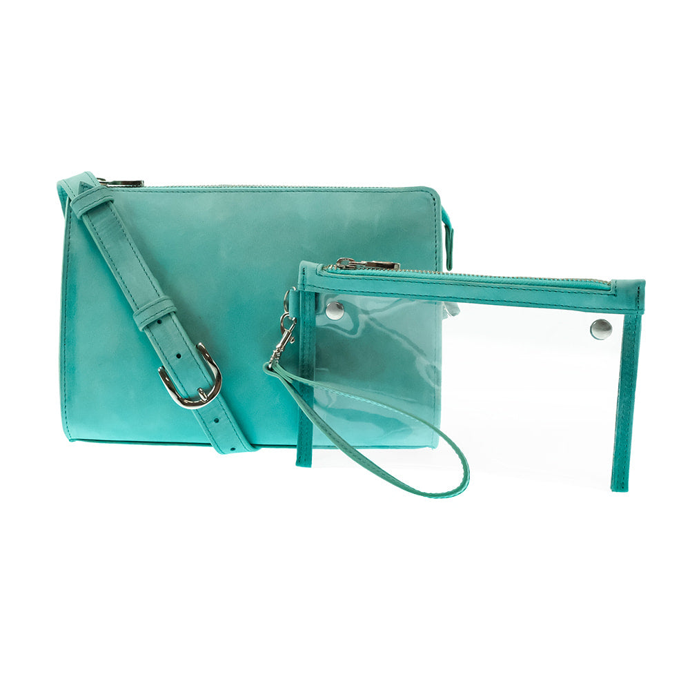 South Texas Tack Apparel Other South Texas Tack Juno Turquoise Cowhide Crossbody Purse