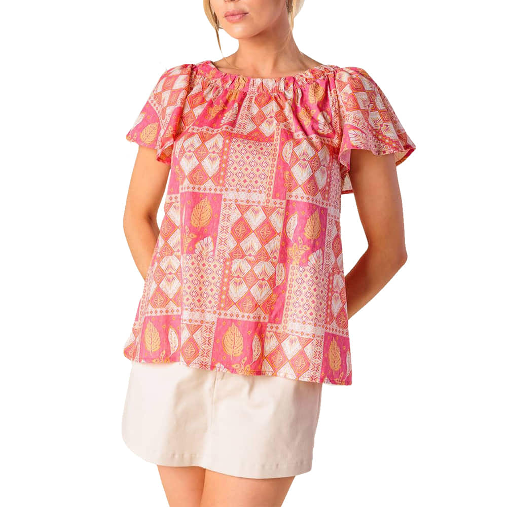 South Texas Tack Apparel Printed Flutter Sleeve Blouse