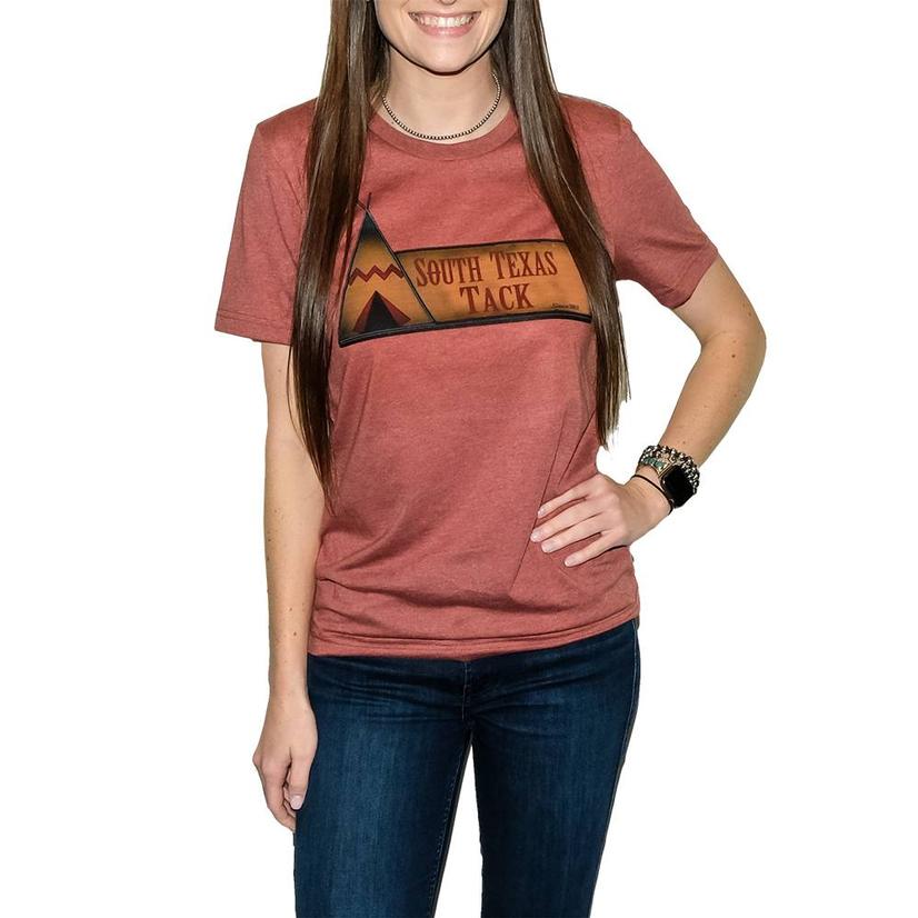 South Texas Tack Apparel Rust / XXL South Texas Tack Womens Black Neon Teepee Hotel Sign Tee
