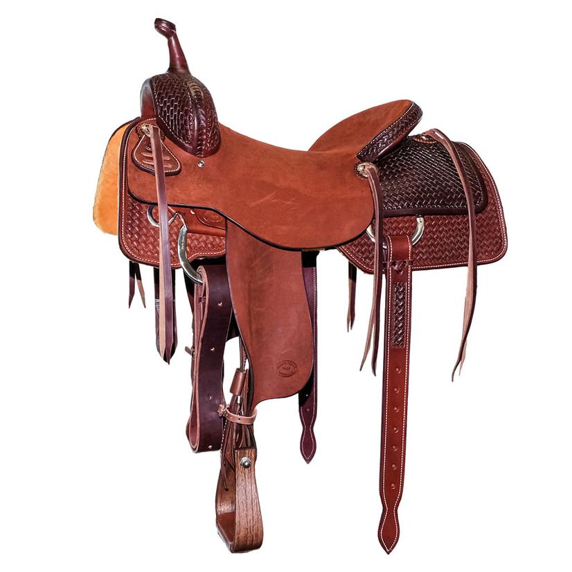 South Texas Tack Saddles 16.5 / Mahogany South Texas Tack Half Small Weave Tool Half Rough Out Cutting Saddle