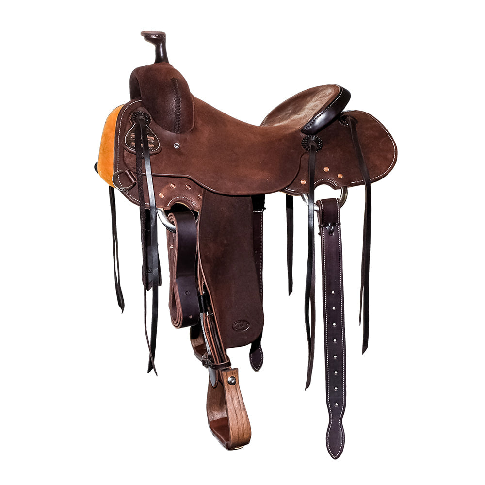 South Texas Tack Saddles South Texas Tack Full Chocolate Rough Out Single Skirt Ranch Cutting Saddle